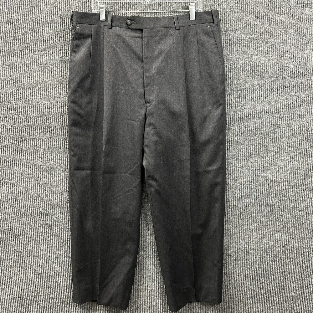 JB Britches Nordstrom Mens Pants W37" Black Pleated‎ Front Pure Virgin Wool
